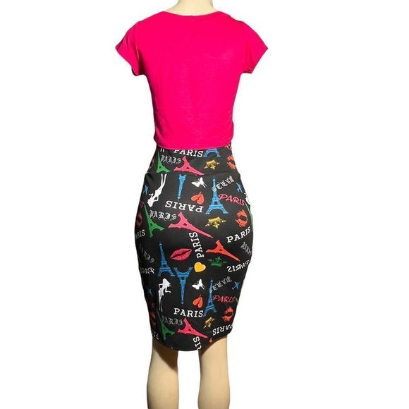 Cleo Paris Skirt & Top Set black body con skirt multi colored crop top options - Picture 9 of 16